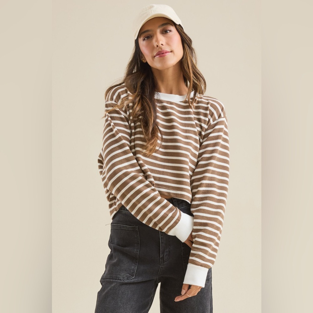 Altar'd State Lana Striped Boxy Top